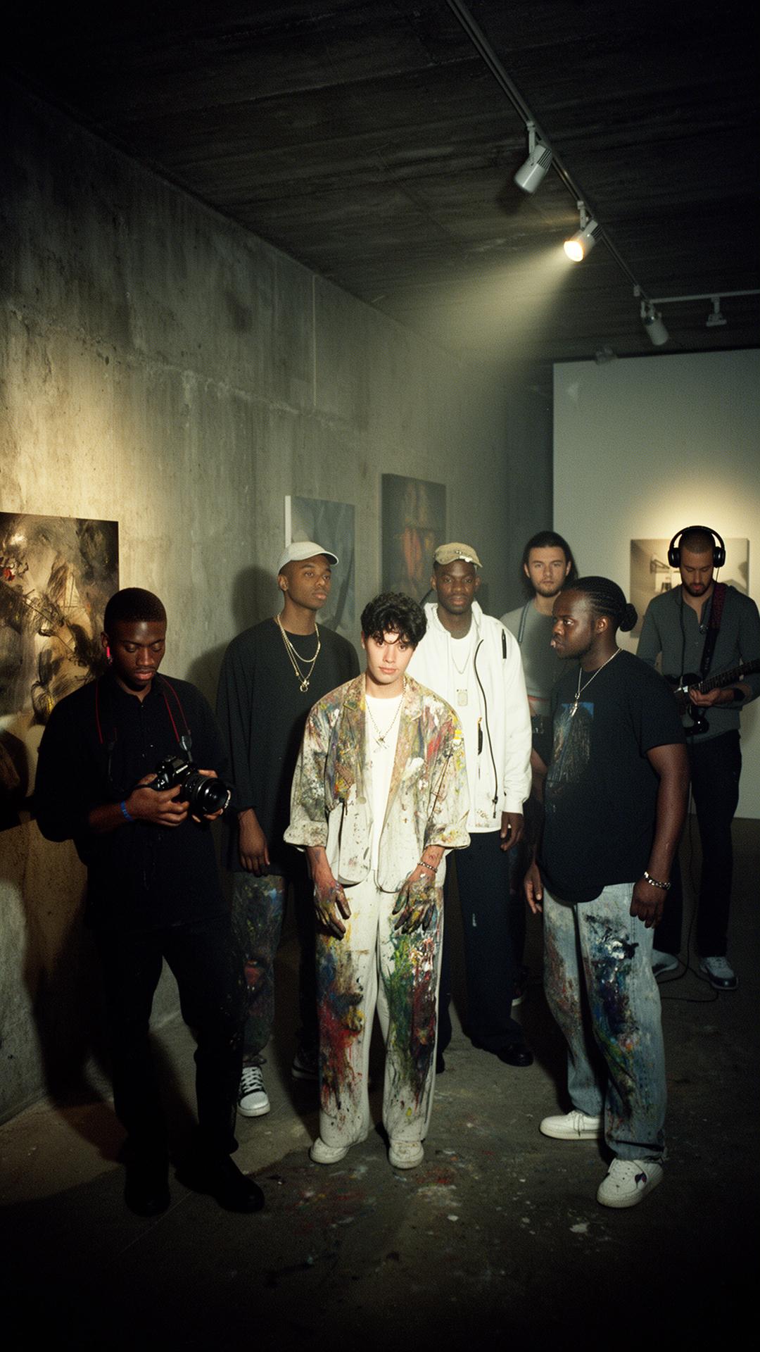 A collective of independent artists in an underground gallery